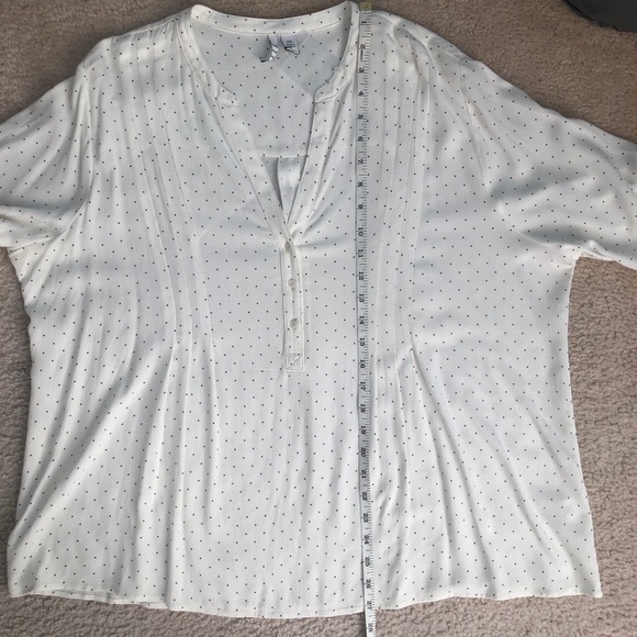 Elle Split V-Neck Polka Dot Blouse XXL - Picture 8 of 11